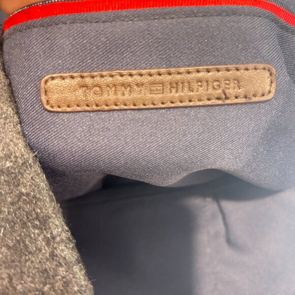 Tommy Hilfiger Wool Color Block Satchel Tote Structured Handbag Rare Preppy - Picture 5 of 8